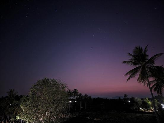 Starry night sky with stars.