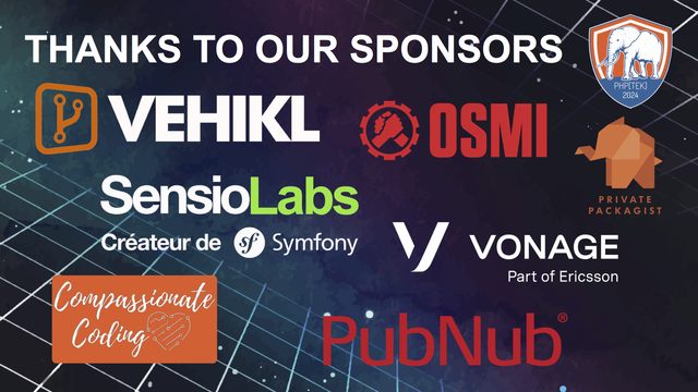 A graphic that says “thanks to our sponsors” and displays the logos of each sponsor listed in the post.