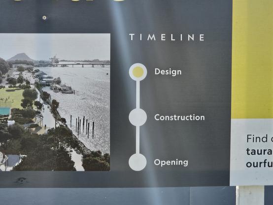 The timeline says 'Design' and 'construction' and 'Opening'
That's it. That's all the detail.