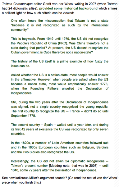 Then-Taiwan Communiqué director Gerrit van der Wees explains why Taiwan is an independent country.