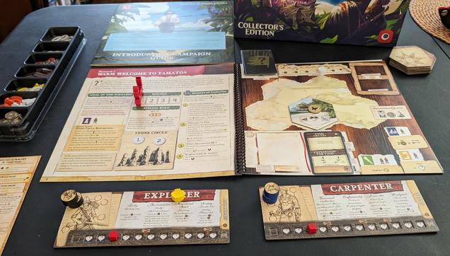 Intro campaign #1 of Robinson Crusoe: Adventures on the Cursed Island set up on the table
