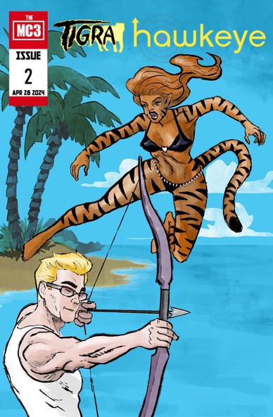 Final cover with my ink and colors over mysprint line. I add an island background