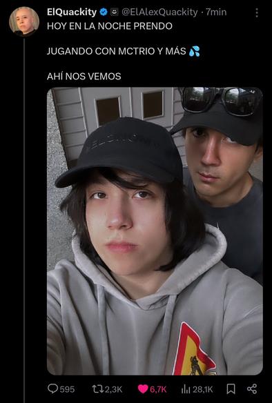 Post de quackity vía x/twitter