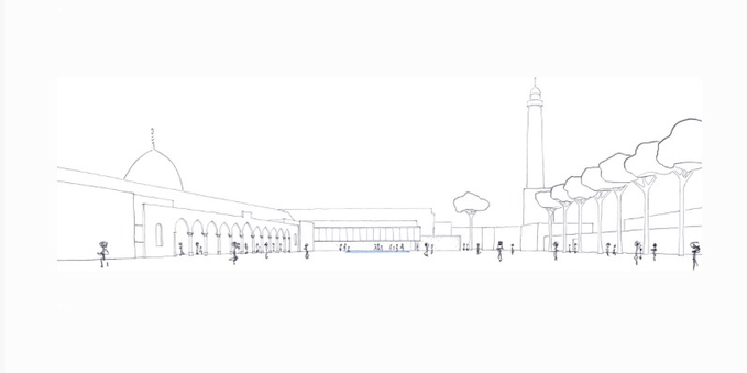 Al Nouri - plaza, view from east