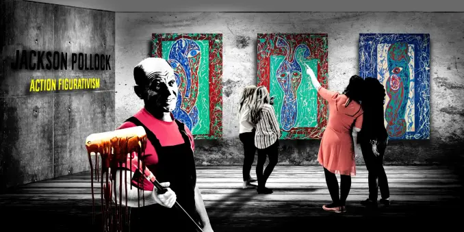 These are not stenographic figures but... What if Jackson Pollock had been painting figures, for real ?!