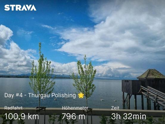 Strava Screenshot mit einem Blick über den Bodensee.
