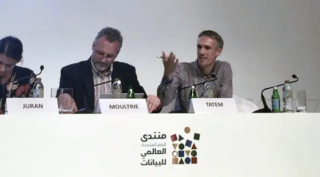 Professor Andy Tatem at the UN World Data Forum, Dubai, UAE.
