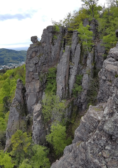 Battert - Blockgrat: Route Blockgrat verläuft an der Kante entlang beginnend links unten.
