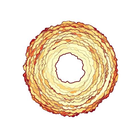Soft materials come unstuck in discrete jumps, as seen in this composite image showing how two surfaces progressively detached. The colors indicate the amount of energy dissipated during the jump, with darker colors corresponding to higher energy.