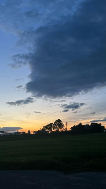 Abendsonne über dem Industriegebiet und der Vordergrund ist dunkel ￼