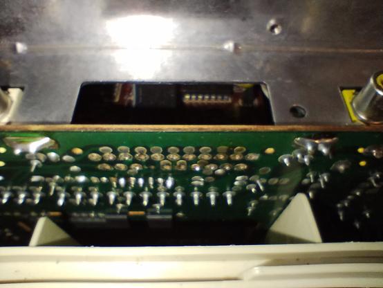 the place that was reserved for the SCART connector, with the solder points already cleaned from the covering solder