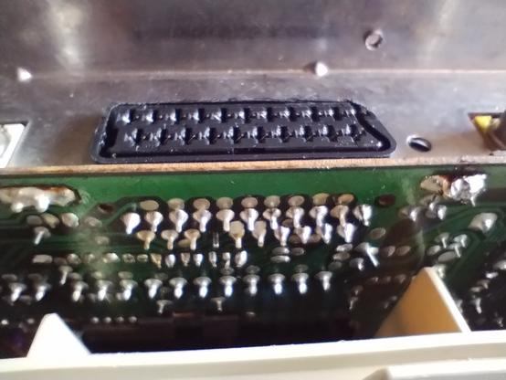 the new connector soldered in place