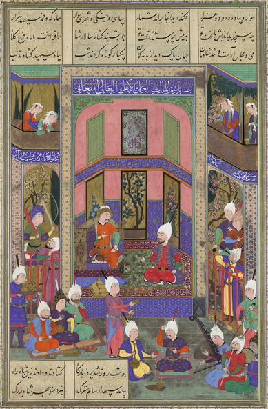 Hermetic Library Hermeneuticon Abbasid Caliphate Manuchihr Welcomes Sam but Orders War Upon Mihrab Shahnama Book of Kings