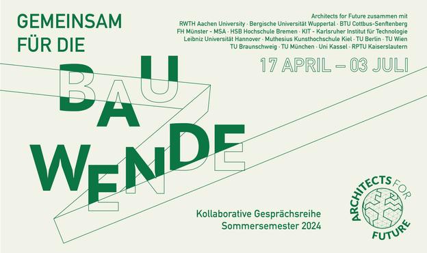 A4F-Ringvorlesung: Gemeinsam für eine Bauwende; Grafik: Architects for Future