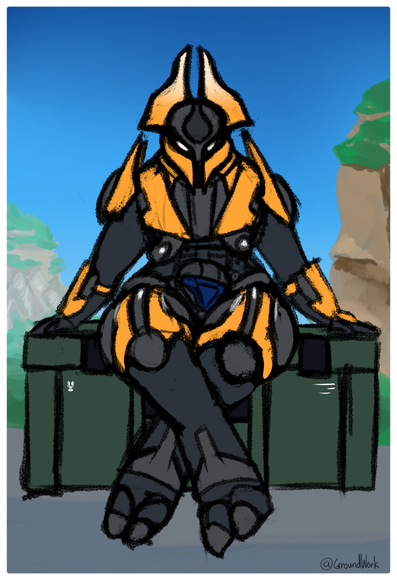 A female elite sitting upon a box her thick legs crossed as she waits for you to make the move.