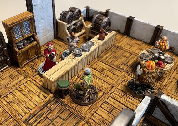 Captain of the guard is talking to the inn owners