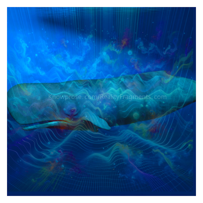 A whale with an overlay of a representation of audio