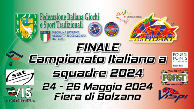 Finale Campionato Italiano a squadre 2024 dal 24 al 26 Maggio 2024 - Fiera di Bolzano