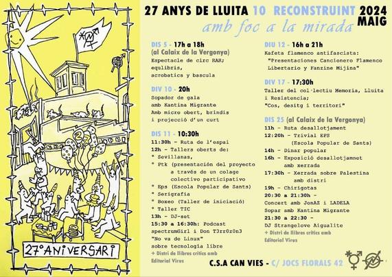 Aniversari Can Vies: 27 anys de Lluita. 10 Reconstruint amb foc a la mirada.