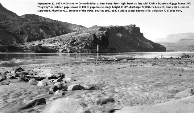 historic photo - Lee Ferry, Colorado River, 10/21/1923