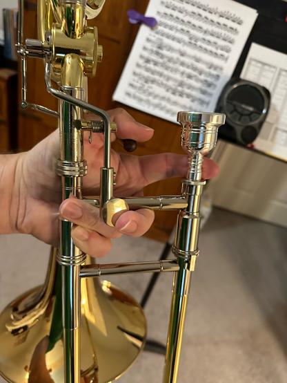 Bass trombone with 2 independent triggers