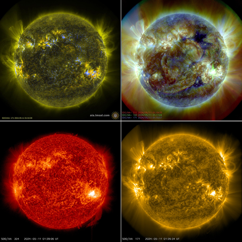 4 images of the Sun in the last hour