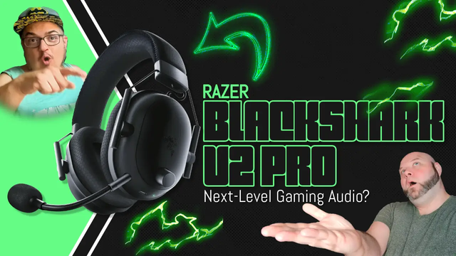The Razer BlackShark V2 Pro wireless gaming headset showcasing its sleek black design and plush memory foam ear cushions for extended comfort during gameplay.
