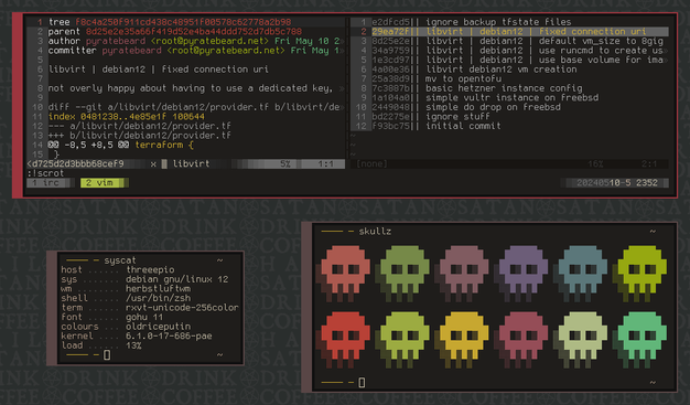 screenshot of Debian 32bit running on an old netbook