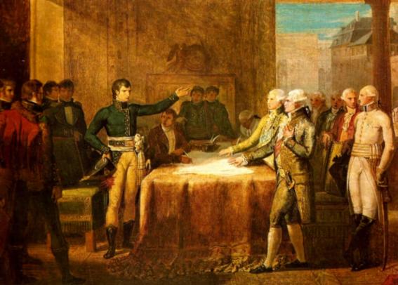 Napoleon at Leoben negotiating a deal to sell Venice to the Austrians