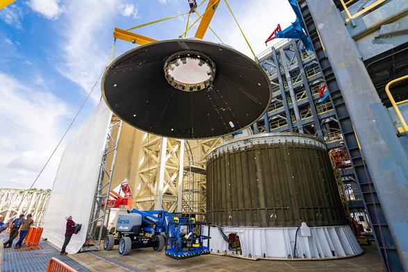 SLS_Payload_Adapter_Moved_for_Testing_at_NASA_Marshall_photo_5_(PLA_PAF_EDU_Move_to_4697_West_Test_Area_13).jpg