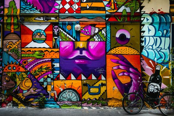 Wall of graffiti