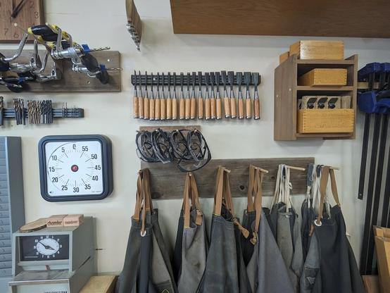 Tools hang on the wall at Butterfly Joint and Café