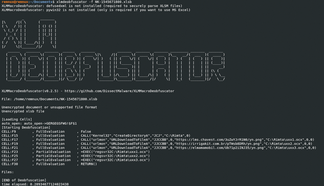Decoding macros with XLMMacroDeobfuscator