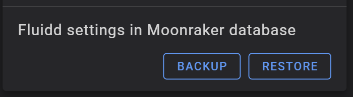 Backup and Restore Fluidd settings