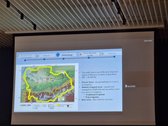 Taha Attou talking about groundwater recharge assessment in agricultural areas using stable isotopes - case study from Morocco.