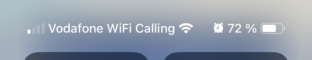 Screenshot showing Vodafone WiFi Calling