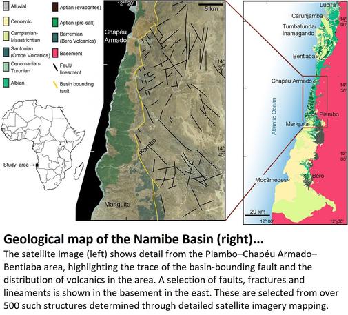 maps - geological maps of the Namibe Basin/Province, Angola, Africa