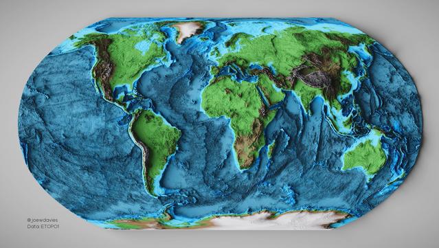 map - global - world topobathy visualisation