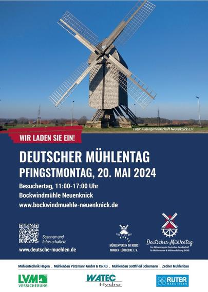 Plakat Mühlentag 2024 Bockwindmühle in Neuenknick