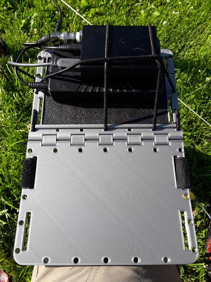 Tufteln Kneeboard with QRP Labs QDX and TalentCell Battery