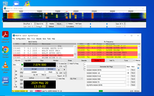 Amateur Radio FT8 QSO with WSTJTx software
