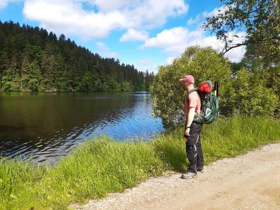 Blick auf den schwarzen Regen (Blaibacher See).
