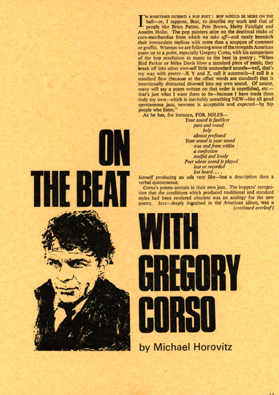 Four page essay on Gregory Corso.