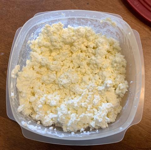 Cheese making. My finished cottage cheese.
