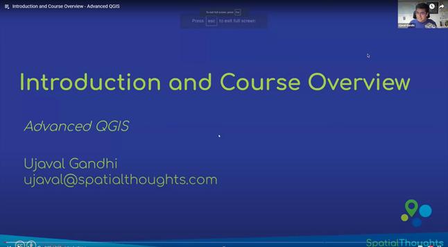 screen shot - first training video - 30 Days Of QGIS