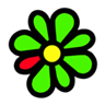 Old ICQ Logo. A green flower with one red petal.