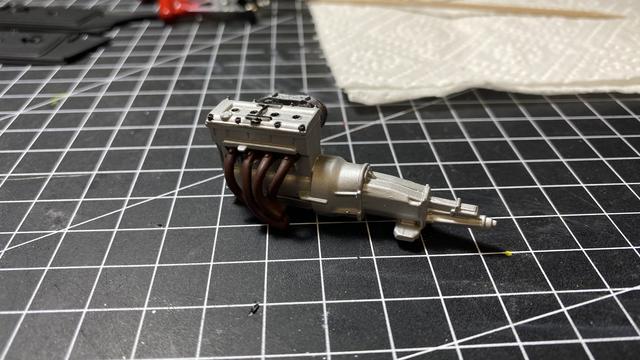 Engine block with transmission of a Ford Escort RS1800 Mk. II by Italieri in 1:24