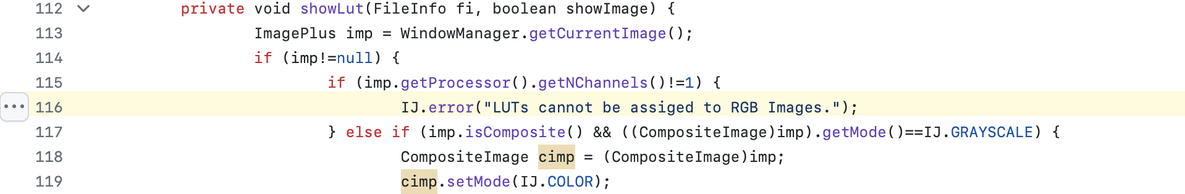 ImageJ code on GitHub. The error message says “assiged” rather than “assigned”.