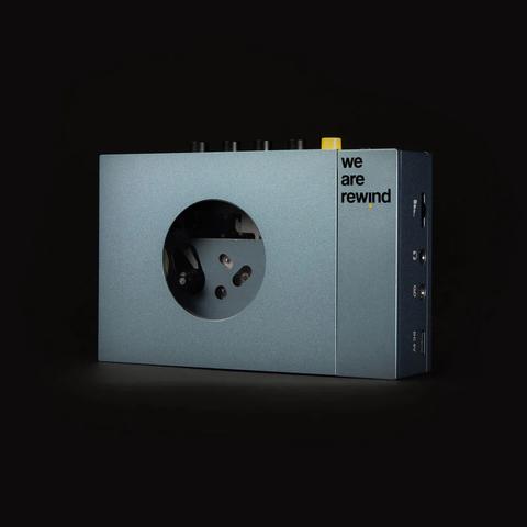 Image of a portable cassette player by "Rewind"