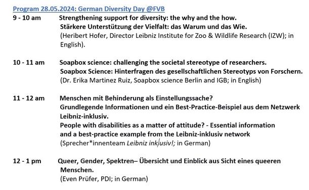German Diversity Day at Forschungsverbund Berlin 28.05.2024
